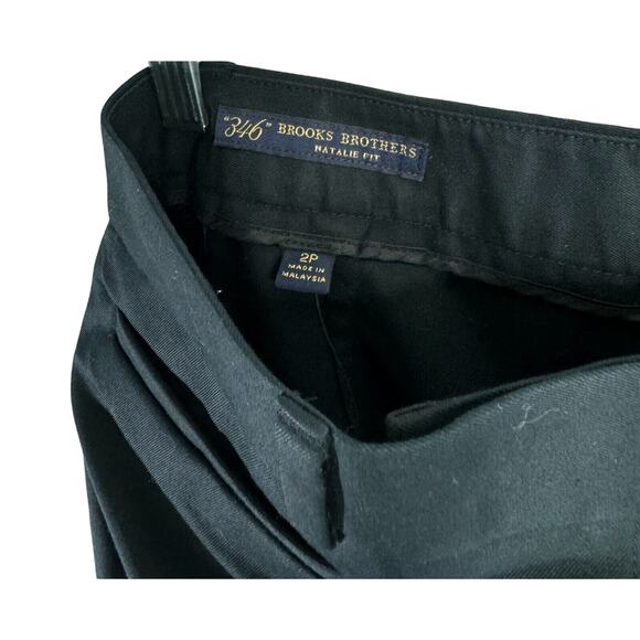 NWT Brooks Brothers Natalie Fit Pants Womens Black Mid Rise Stretch New size 2P - Picture 4 of 5
